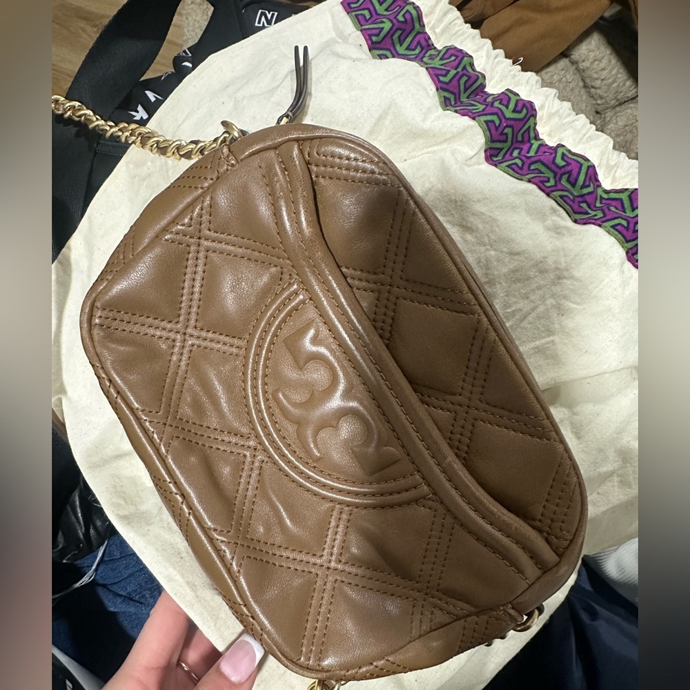Brown Quilted Leather Crossbody Bag
